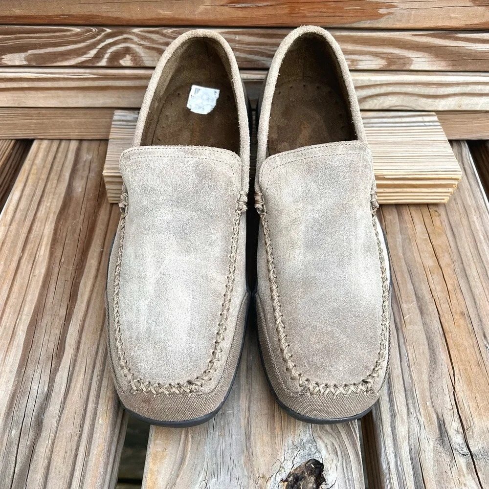 - American Eagle Sz 9.5 Tan Nubuck Leather Driving Moccasins! NEW!